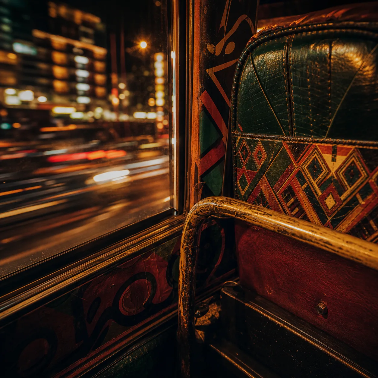 Warm Nairobi nganya interior detail at night